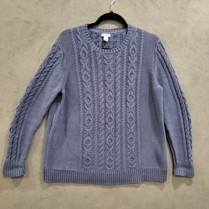 Vintage LL Bean Cable Knit Sweater Womens XL Pullover Cozy Warm Fisherman Preppy